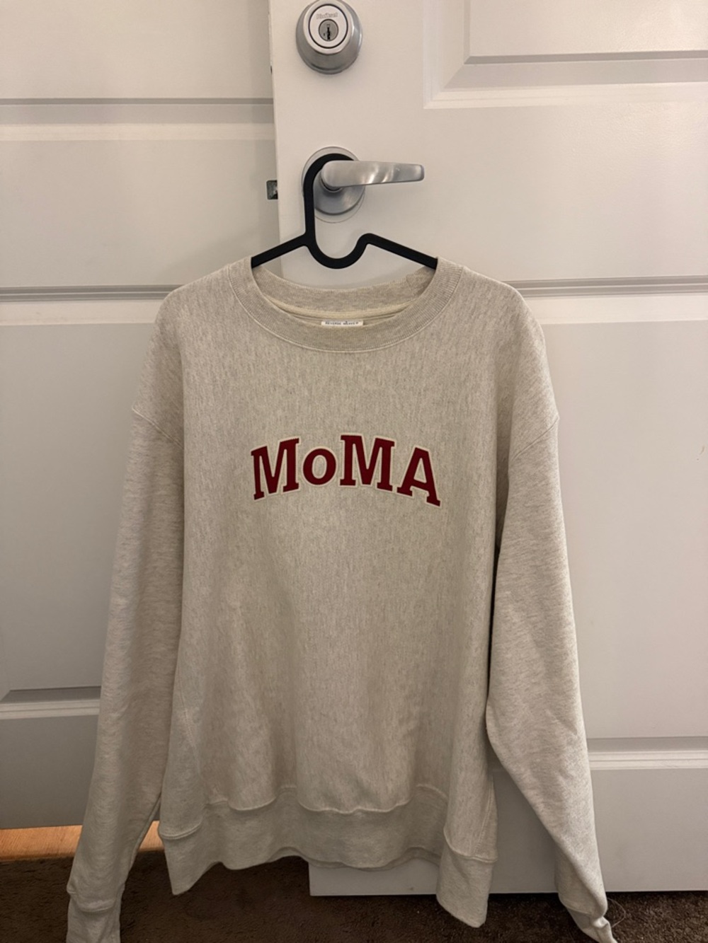 Moma Oatmeal Sweatshirt with Red Logo